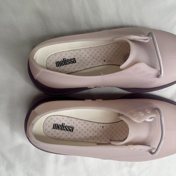 Melissa Pink Lace Up Vegan Shoes Size 9 NWOB Made in Brazil Waterproof, unique - Picture 3 of 10